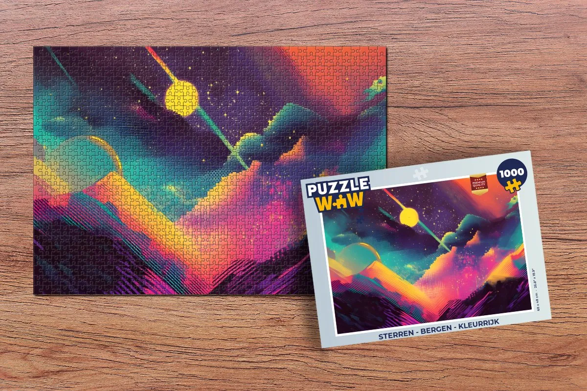 PuzzleWow Sterren - Bergen Legpuzzel 1000 Stuks - Kleurrijk