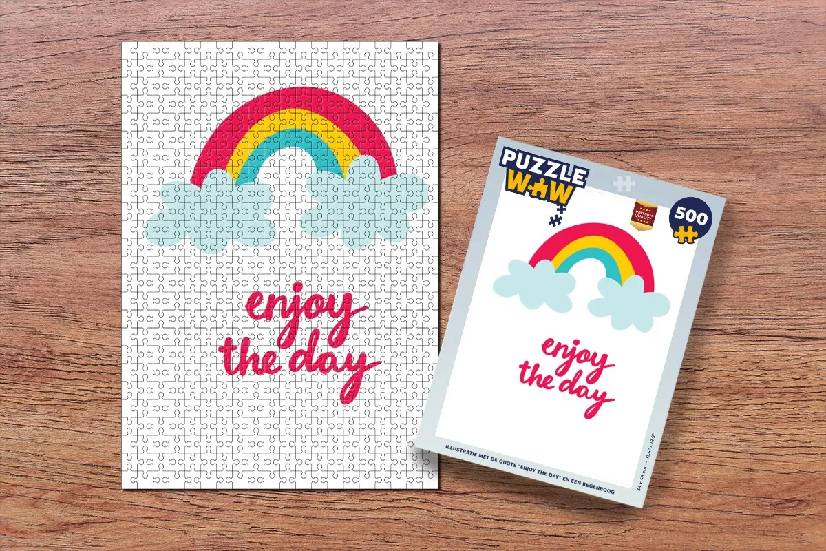 PuzzleWow Legpuzzel 500 Stuks - Enjoy the Day Regenboog Multicolor