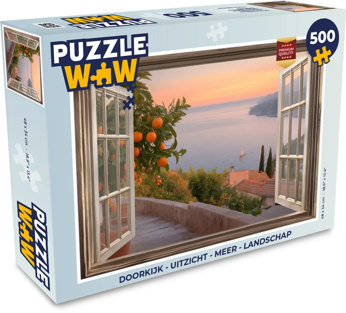 PuzzleWow Legpuzzel Uitzicht Meer 500 Stuks