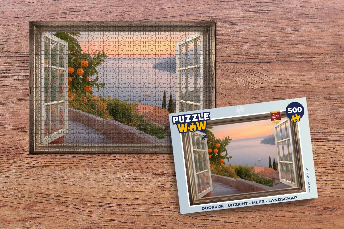 PuzzleWow Legpuzzel Uitzicht Meer 500 Stuks - 8721173243385