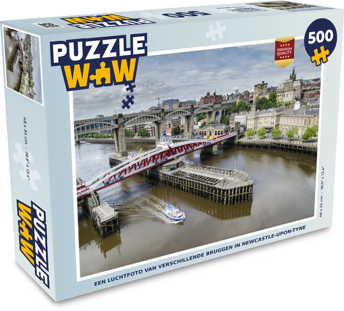 PuzzleWow Legpuzzel Newcastle-upon-Tyne 500 Stuks - Multicolor