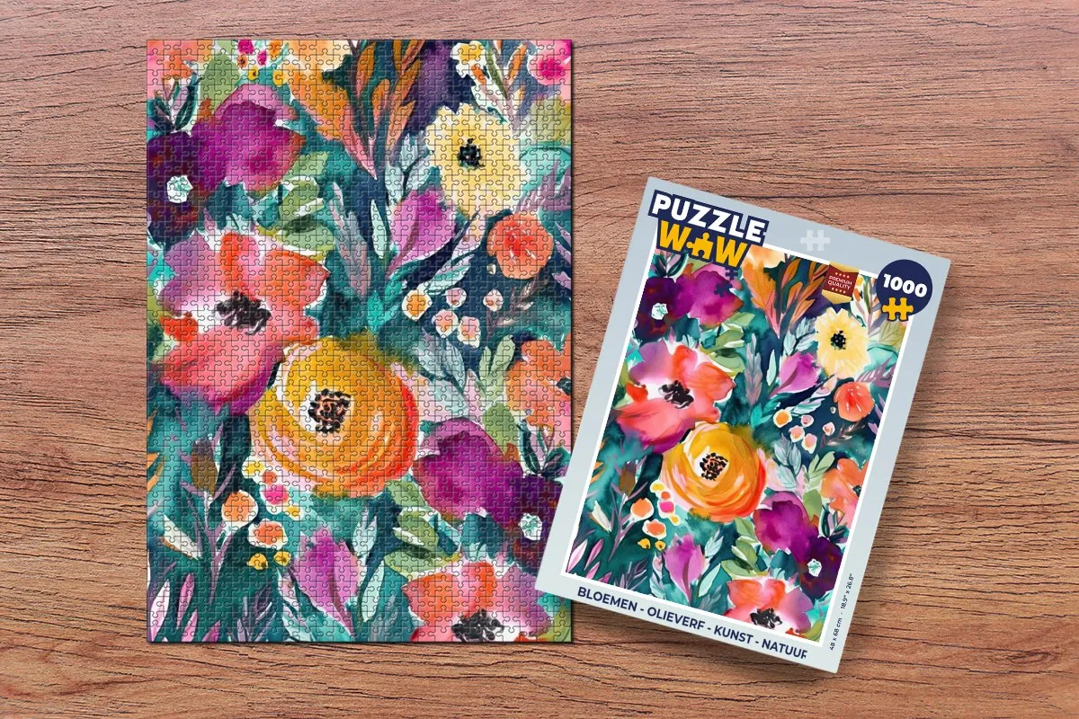 PuzzleWow Bloemen Legpuzzel 1000 Stuks - Multicolor