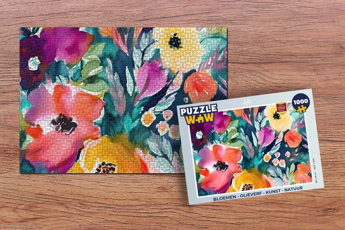PuzzleWow Bloemen Legpuzzel 1000 Stuks - Multicolor