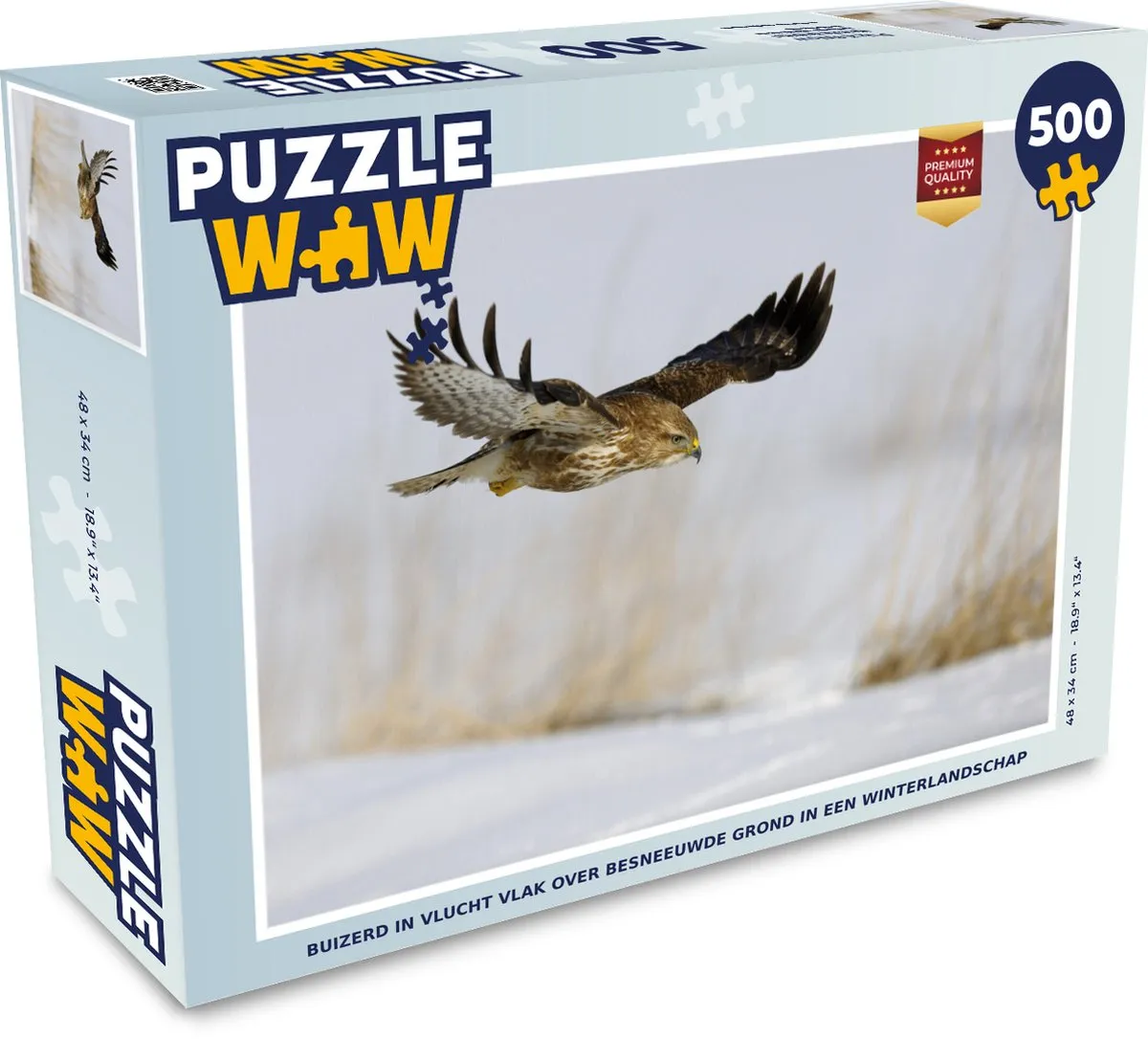 PuzzleWow Legpuzzel Buizerd in Vlucht 500 Stuks - Multicolor