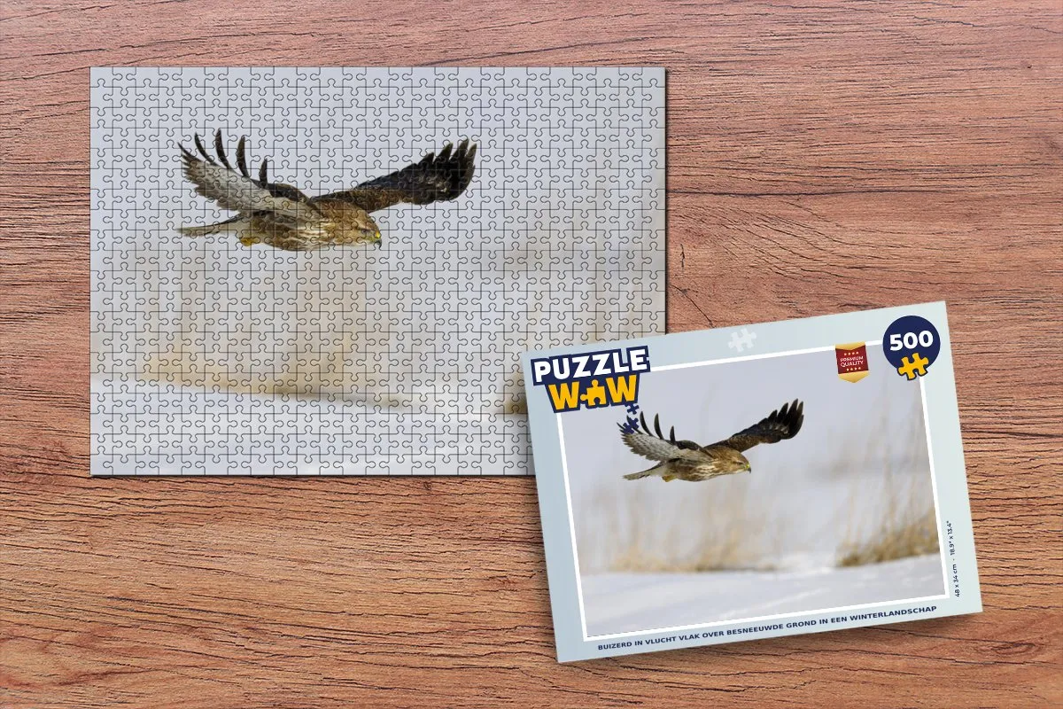 PuzzleWow Legpuzzel Buizerd in Vlucht 500 Stuks - Multicolor