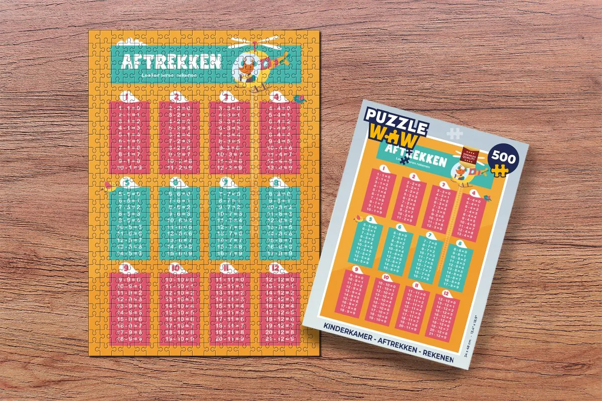 PuzzleWow Rekenpuzzel 500 Stukjes - Multicolor