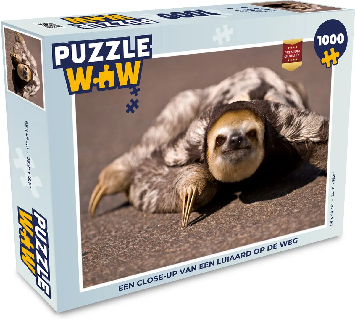 PuzzleWow Luiaard Legpuzzel 1000 Stuks - Multicolor