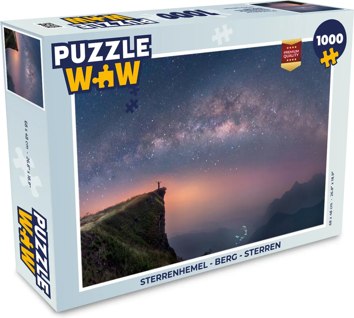 PuzzleWow Sterrenhemel Berg Legpuzzel 1000 Stuks - Multicolor