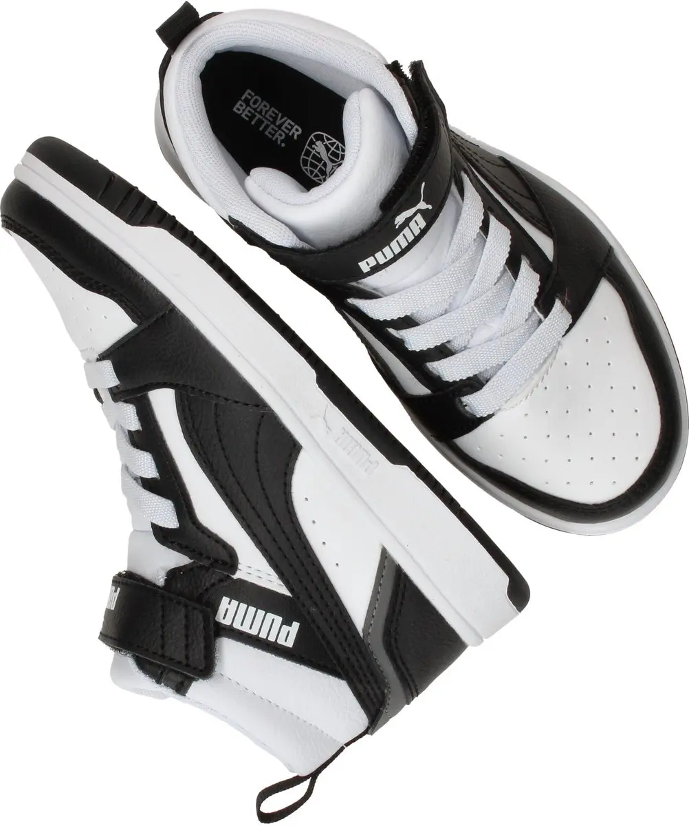 PUMA Rebound V6 Mid AC+ PS Sneakers - PUMA White/Black/Grijs - afbeelding 6 van 6
