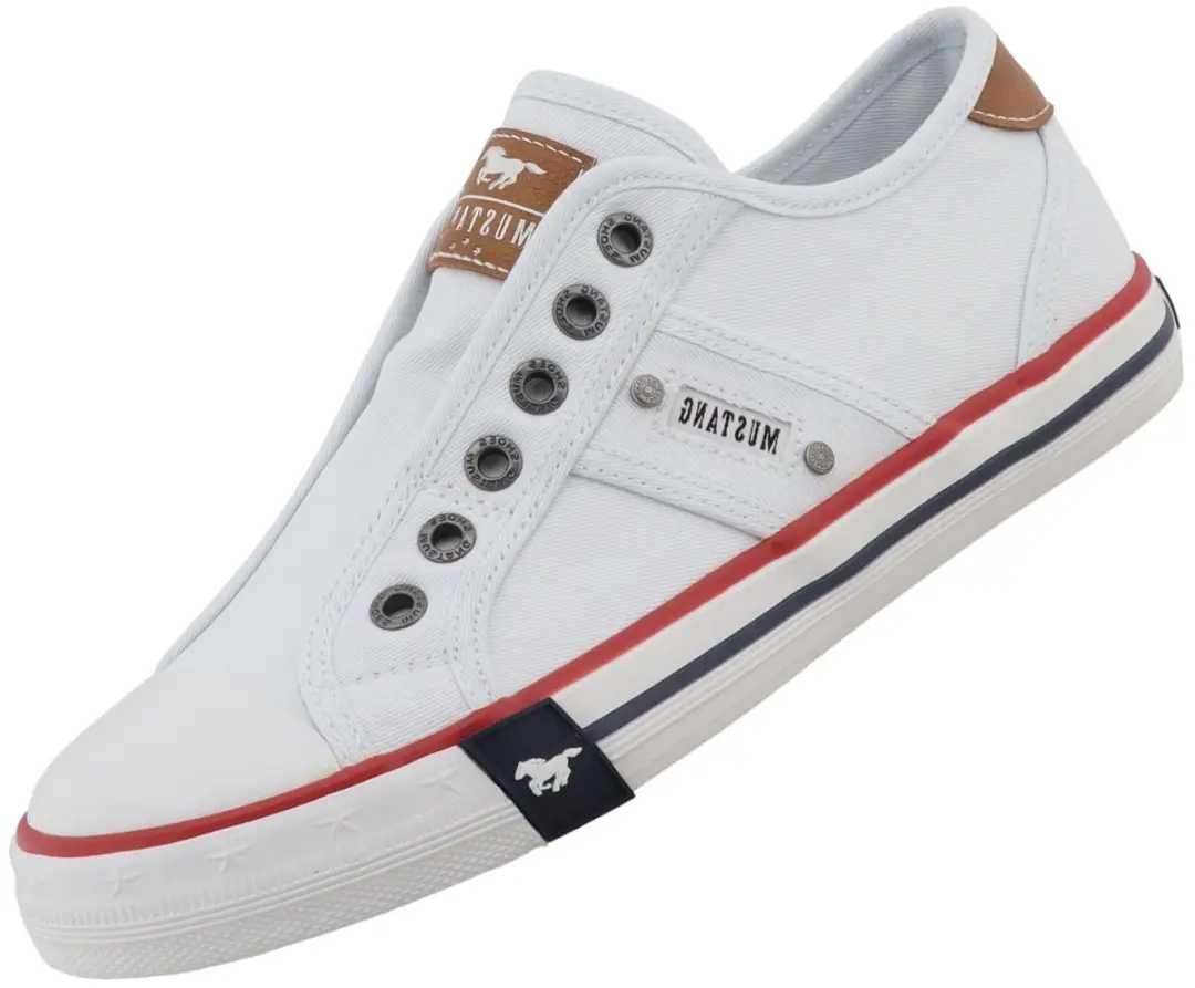 Mustang dames canvas sneaker wit
