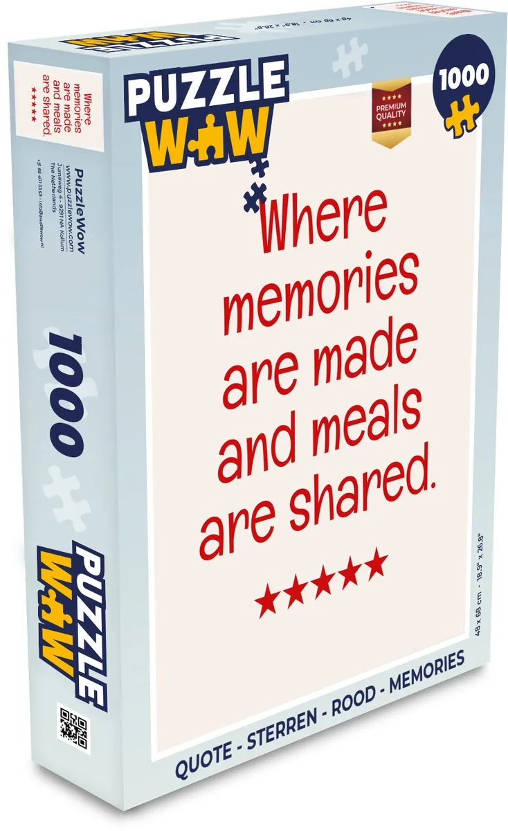 PuzzleWow Quote Sterren Legpuzzel 1000 Stuks