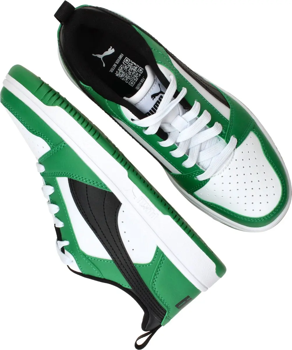 PUMA Puma Rebound V6 Lo Jr Unisex Sneakers - PUMA White-PUMA Black-Archive Green - afbeelding 5 van 6