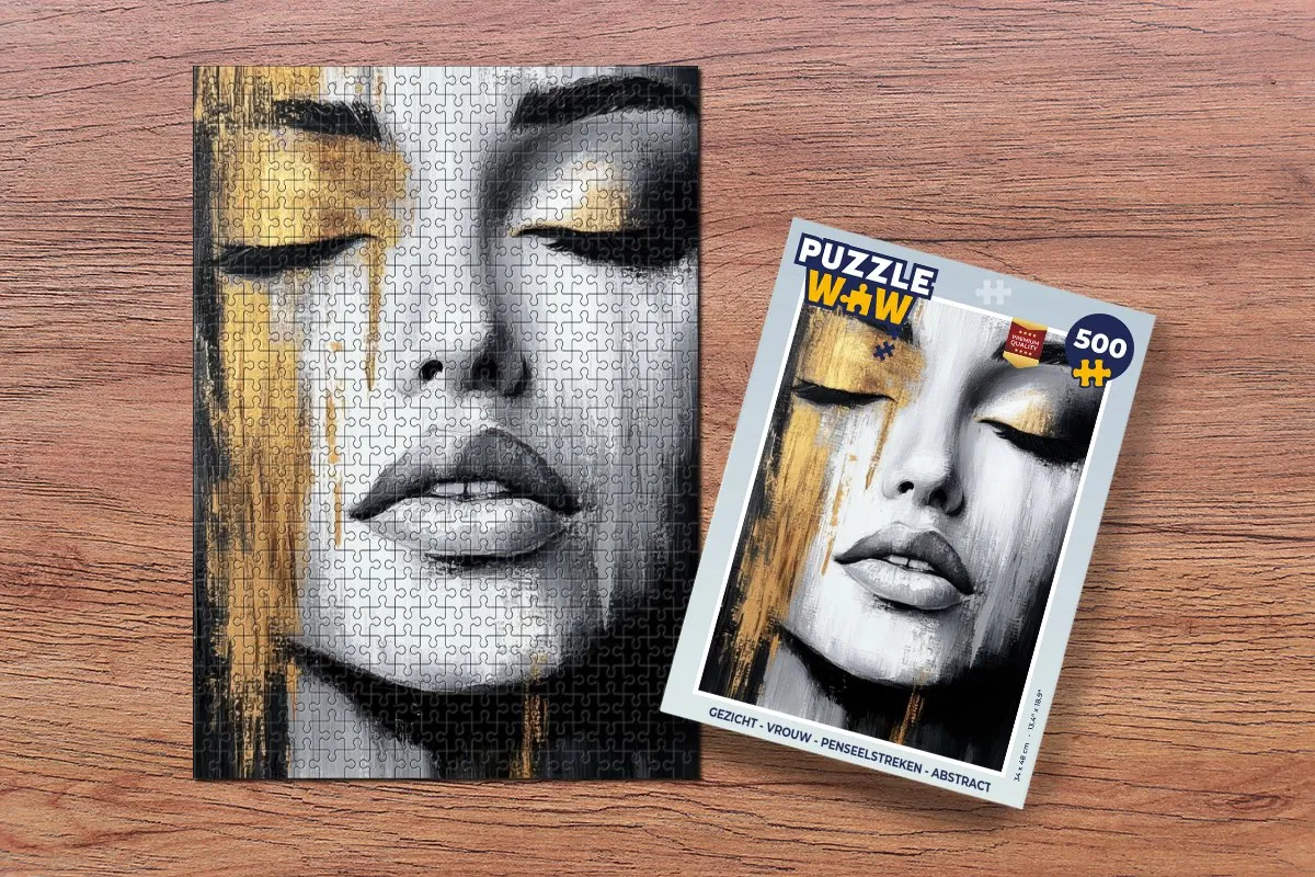 PuzzleWow Legpuzzel Gezicht Vrouw Abstract 500 Stuks
