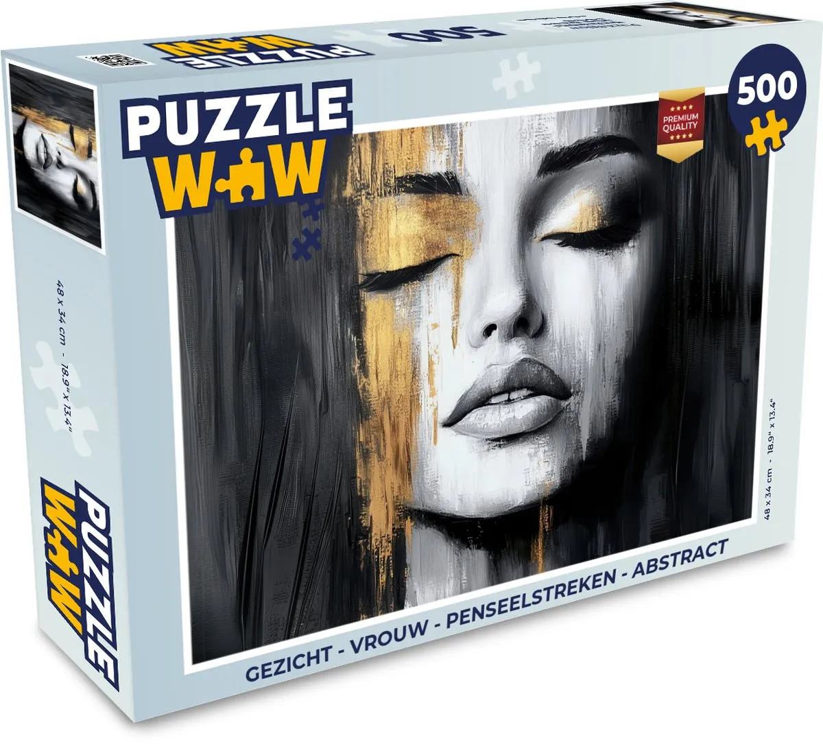PuzzleWow Legpuzzel Gezicht Vrouw Abstract 500 Stuks