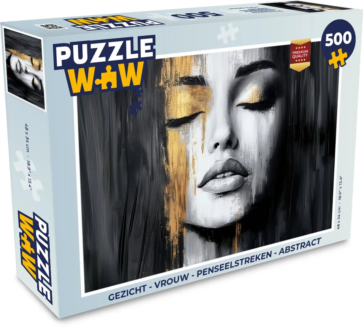 PuzzleWow Legpuzzel Gezicht Vrouw Abstract 500 Stuks