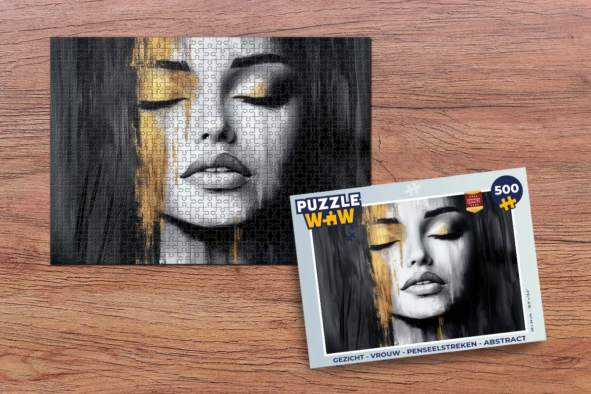 PuzzleWow Legpuzzel Gezicht Vrouw Abstract 500 Stuks
