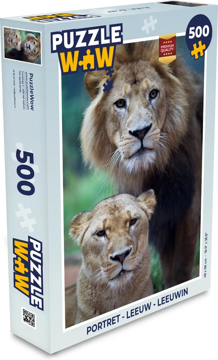 PuzzleWow Portret Leeuw Legpuzzel 500 Stuks