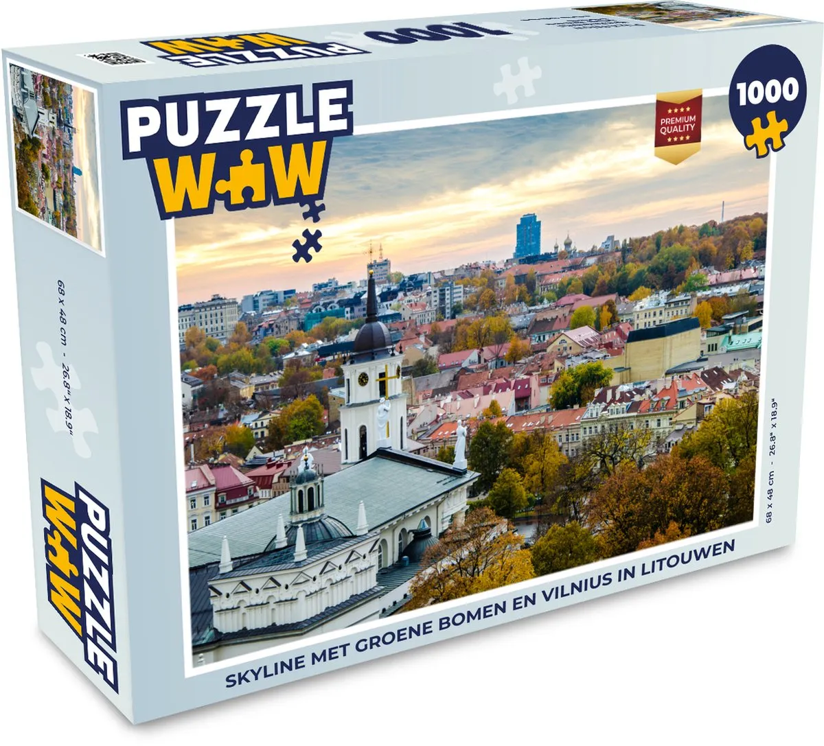 PuzzleWow Skyline Vilnius Legpuzzel 1000 Stuks