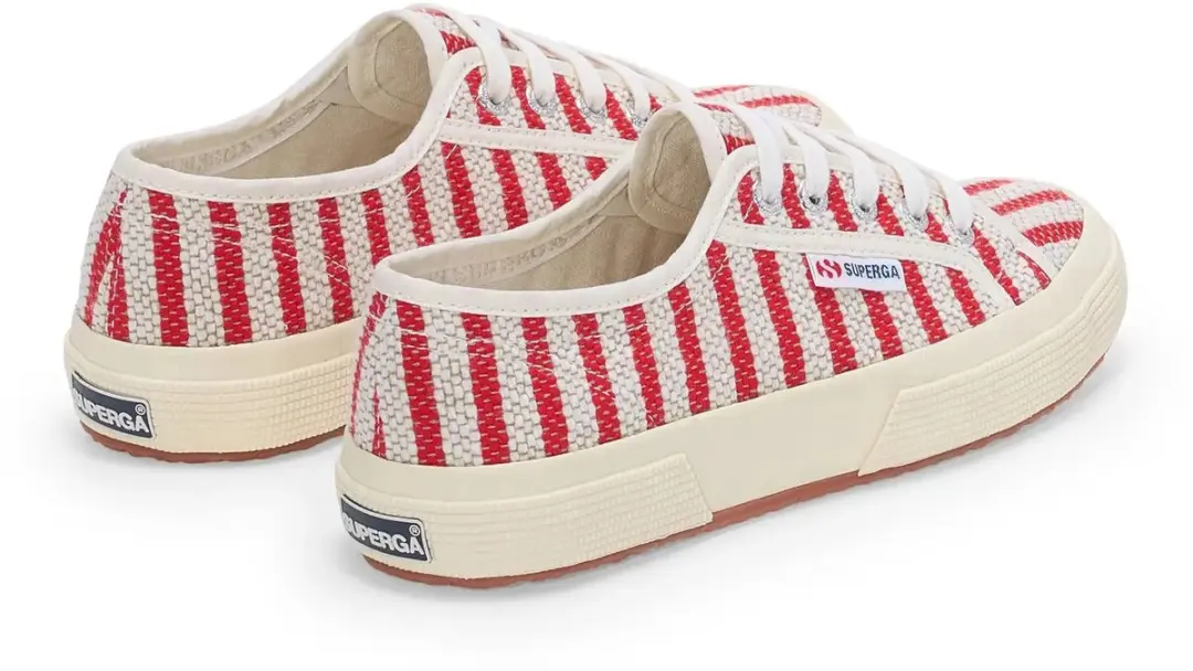 Superga 2750 Cotton Stripes Baskets - Rood/Wit - Maat 41