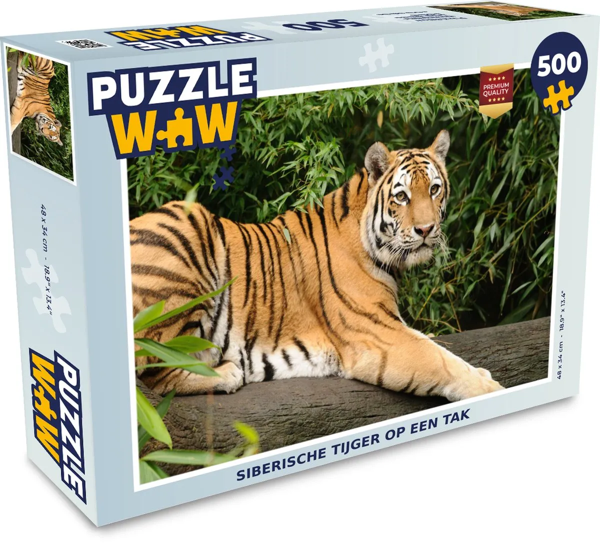 PuzzleWow Tijger Boom Bladeren Legpuzzel 500 Stuks