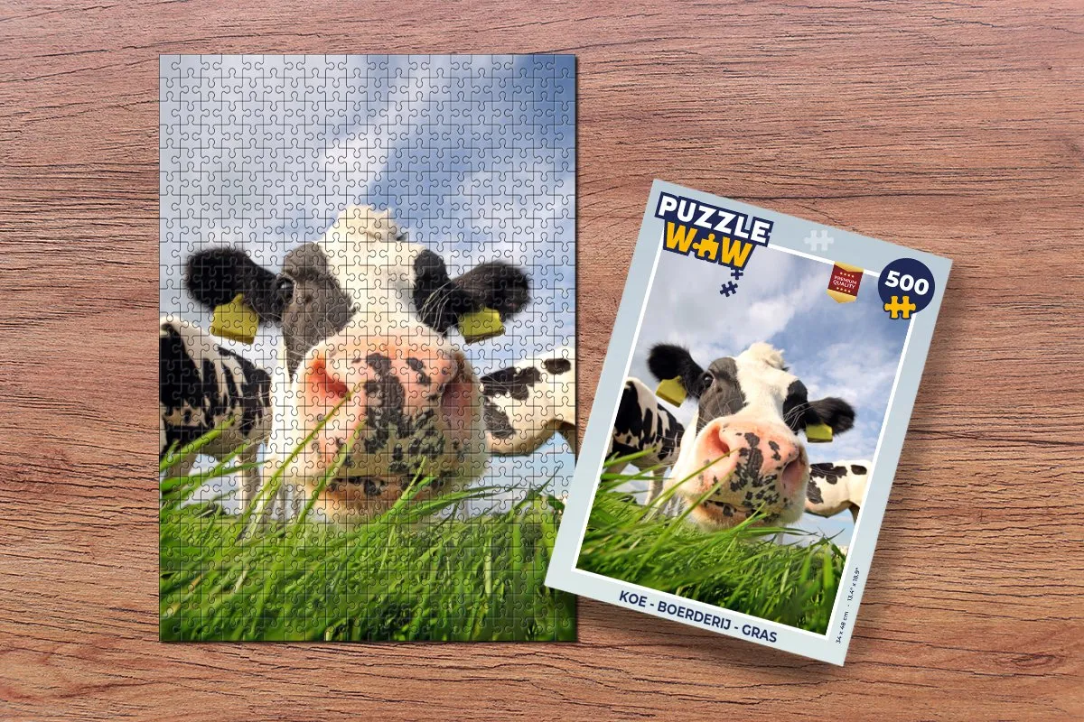 PuzzleWow Koe Boerderij Legpuzzel 500 Stuks - Multicolor