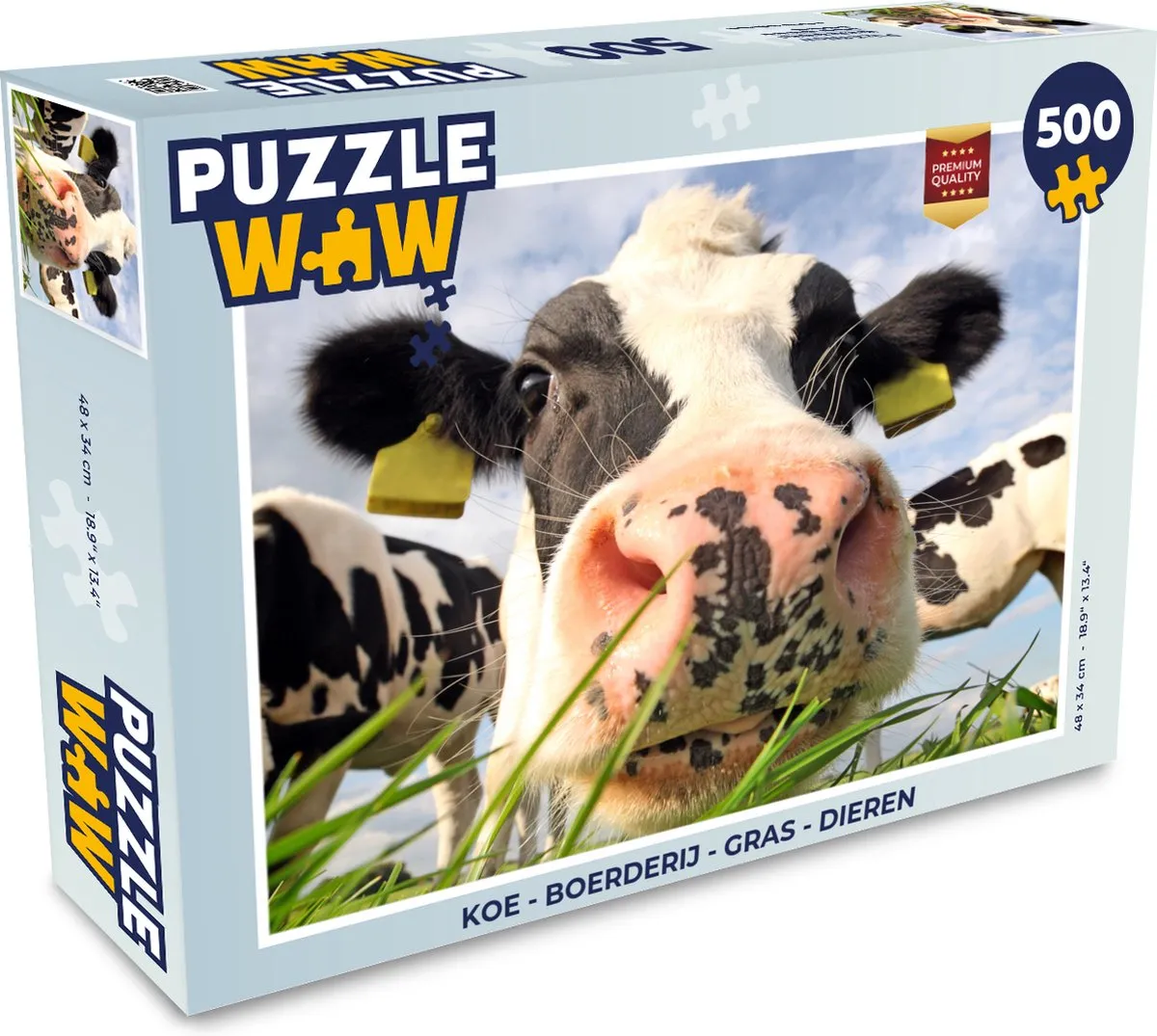 PuzzleWow Koe Boerderij Legpuzzel 500 Stuks - Multicolor
