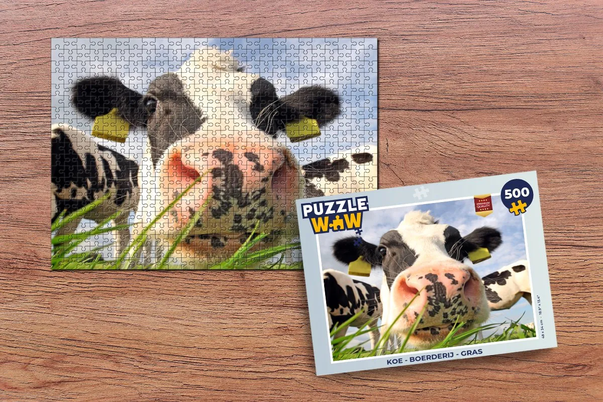 PuzzleWow Koe Boerderij Legpuzzel 500 Stuks - Multicolor