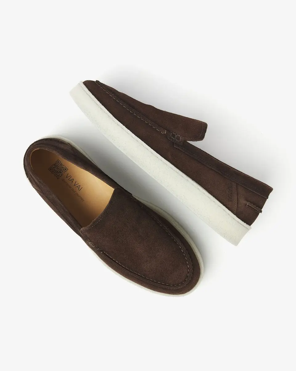 VIA VAI Zane Tyler Loafers Suede - Bruin - Maat 44