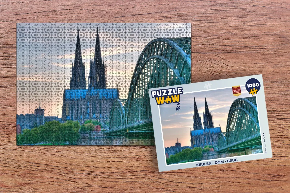 PuzzleWow Keulen Dom Brug Legpuzzel 1000 Stuks - Multicolor