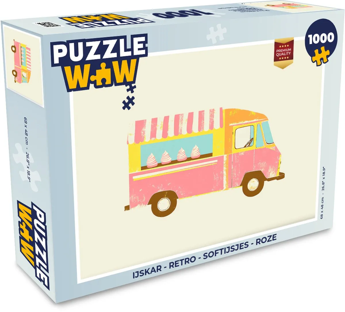 PuzzleWow Retro IJskar Legpuzzel 1000 Stuks - Roze