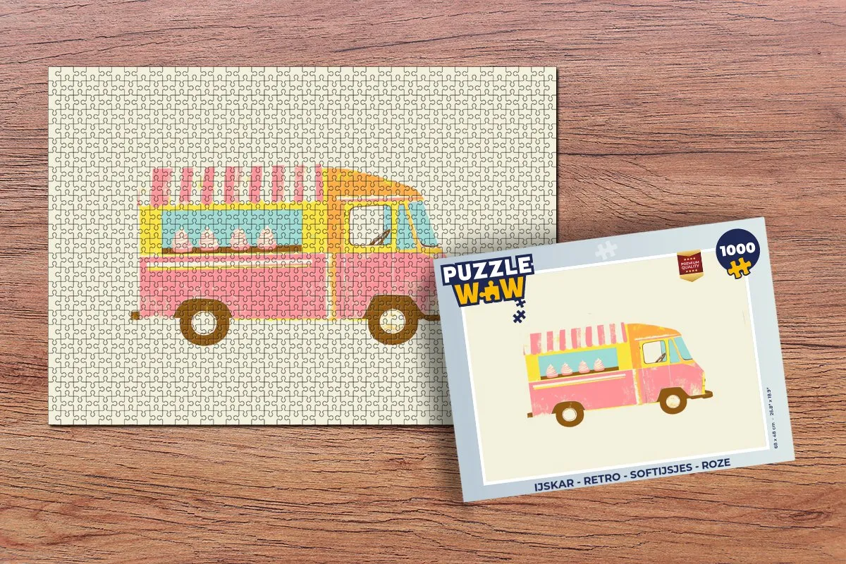 PuzzleWow Retro IJskar Legpuzzel 1000 Stuks - Roze