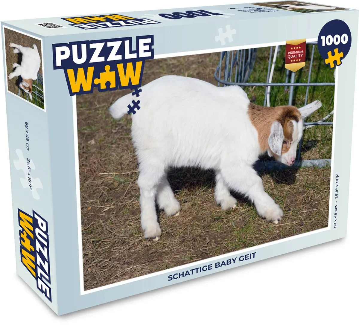 PuzzleWow Geit Boerderij Stro Legpuzzel 1000 Stuks - Multicolor