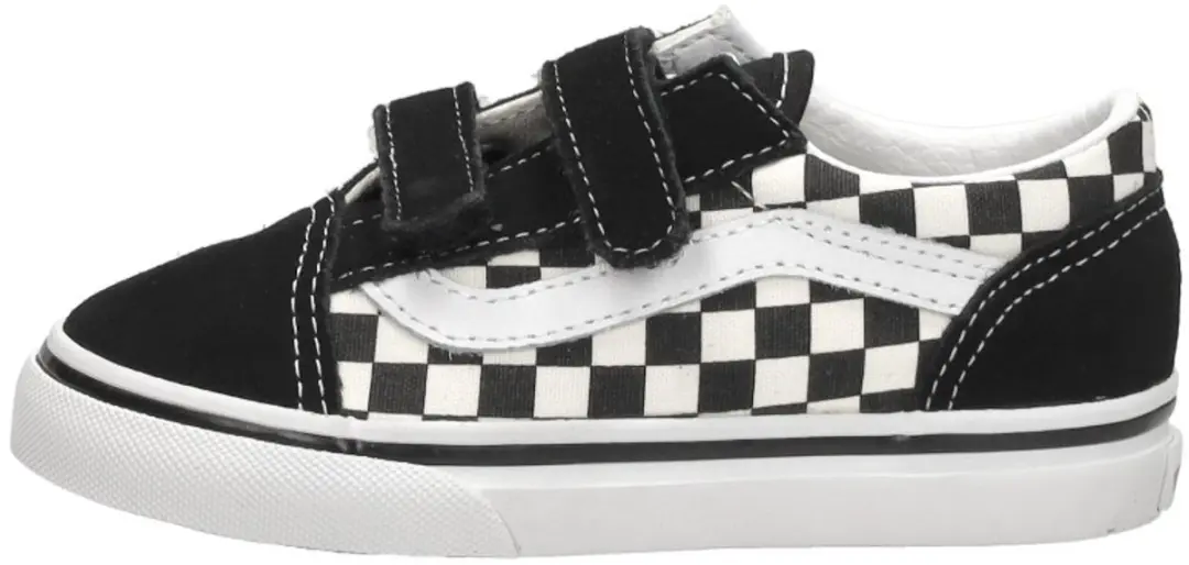 Vans Old Skool V Checkerboard Sneakers - Zwart Leer - afbeelding 2 van 6
