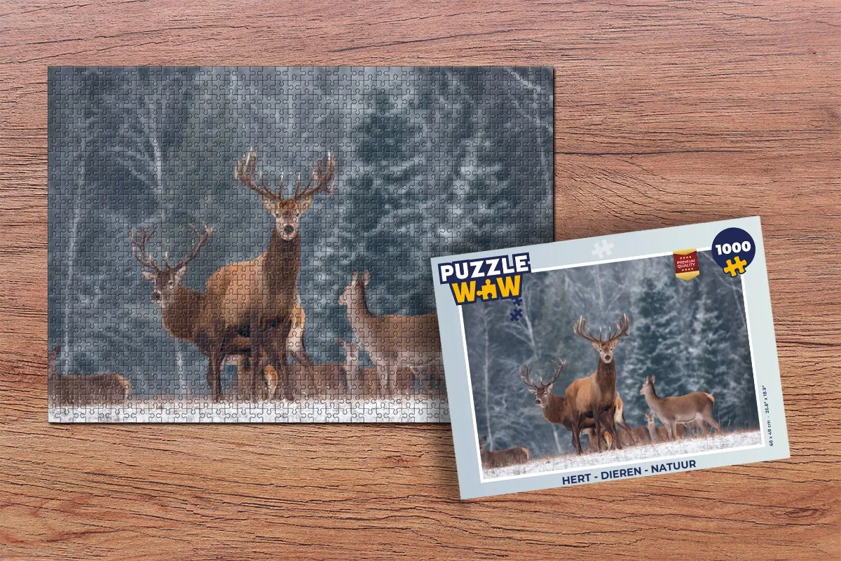PuzzleWow Hert Puzzel 1000 Stuks - Multicolor