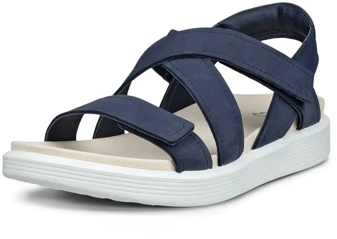 ECCO Soft Sandal W Dames Sandalen 41 - Blauw/Wit