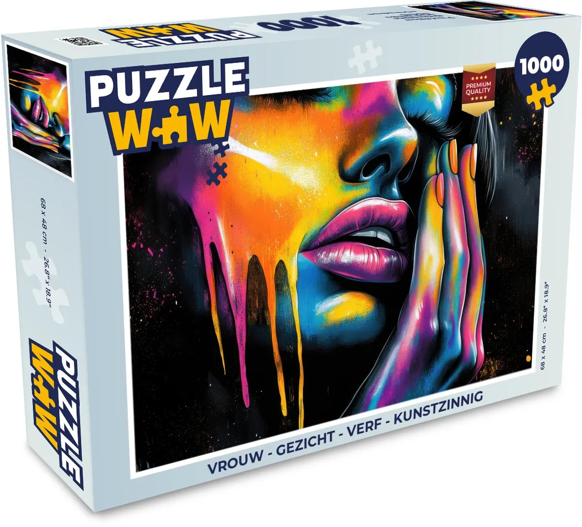 PuzzleWow Legpuzzel Vrouw Gezicht Verf 1000 Stuks