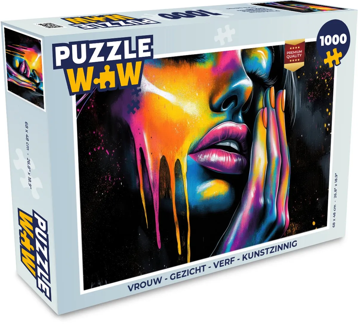 PuzzleWow Legpuzzel Vrouw Gezicht Verf 1000 Stuks