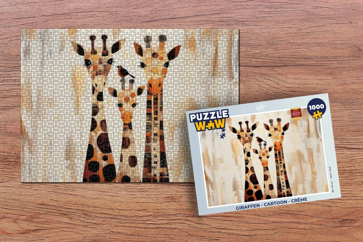 PuzzleWow Giraffen Legpuzzel 1000 Stuks - Cartoon
