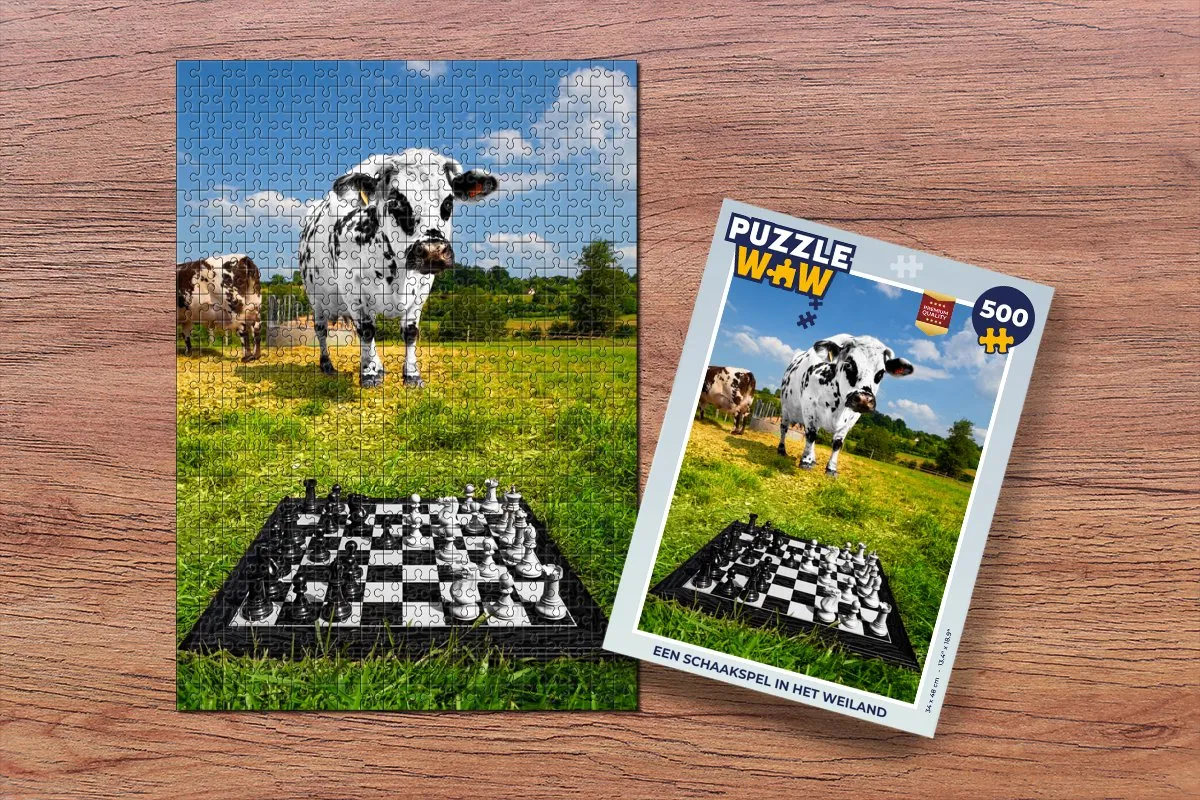 PuzzleWow Schaakspel Weiland Legpuzzel 500 Stuks - Multicolor