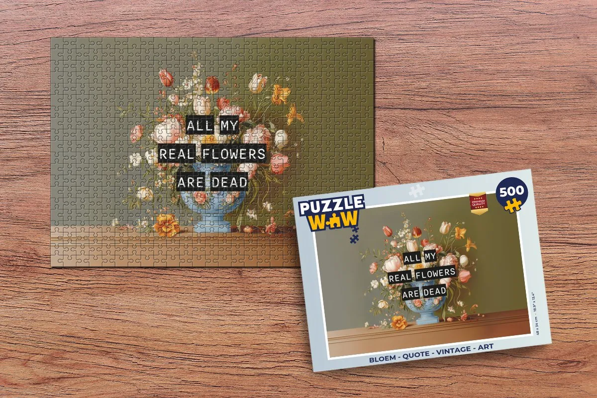 PuzzleWow Vintage Bloemen Legpuzzel 500 Stuks - 8721169395654