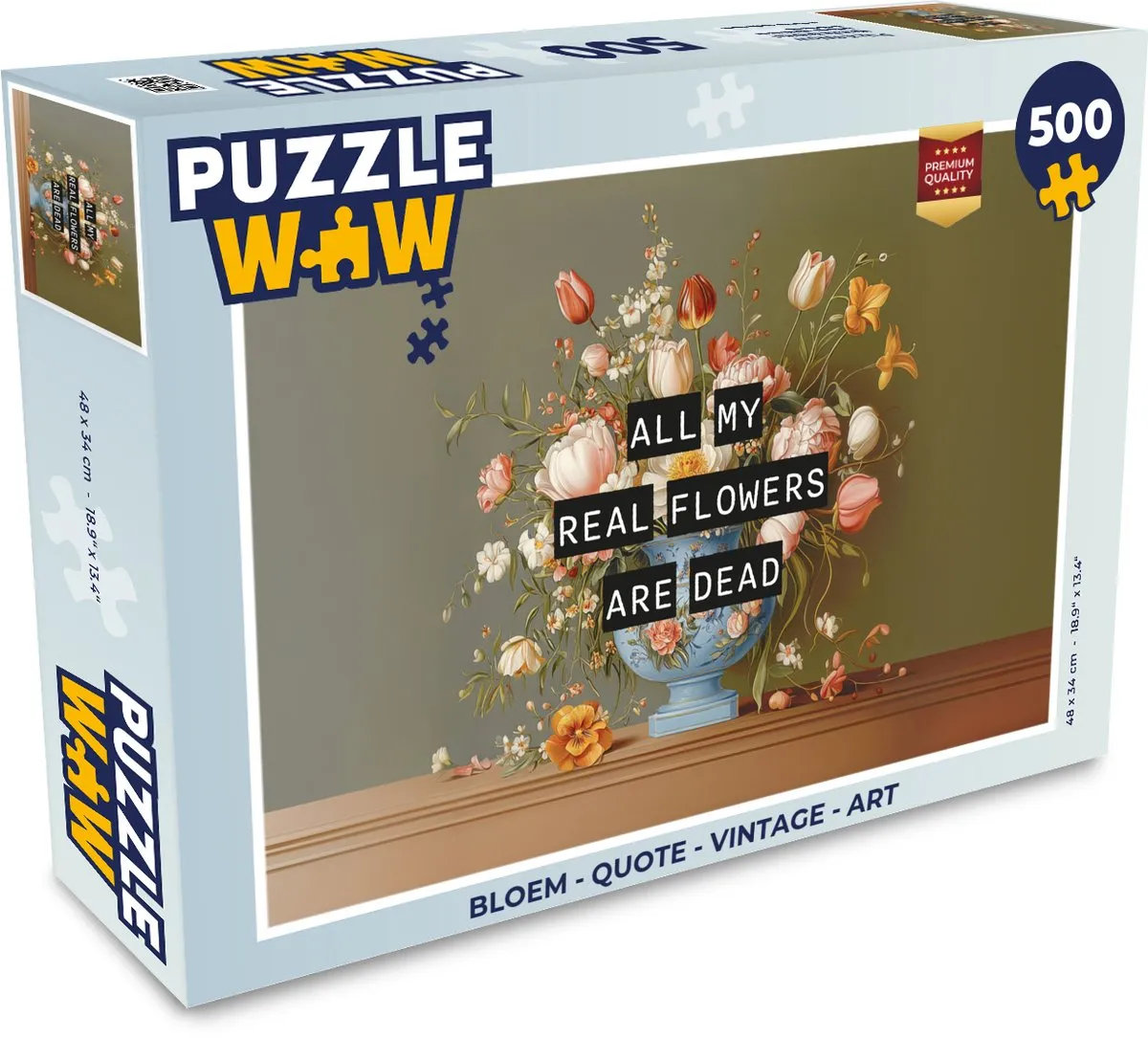 PuzzleWow Vintage Bloemen Legpuzzel 500 Stuks