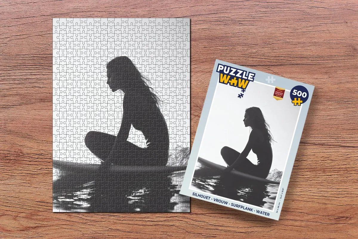 PuzzleWow Silhouet Surfplank Legpuzzel 500 Stuks - MPN 8721374602615