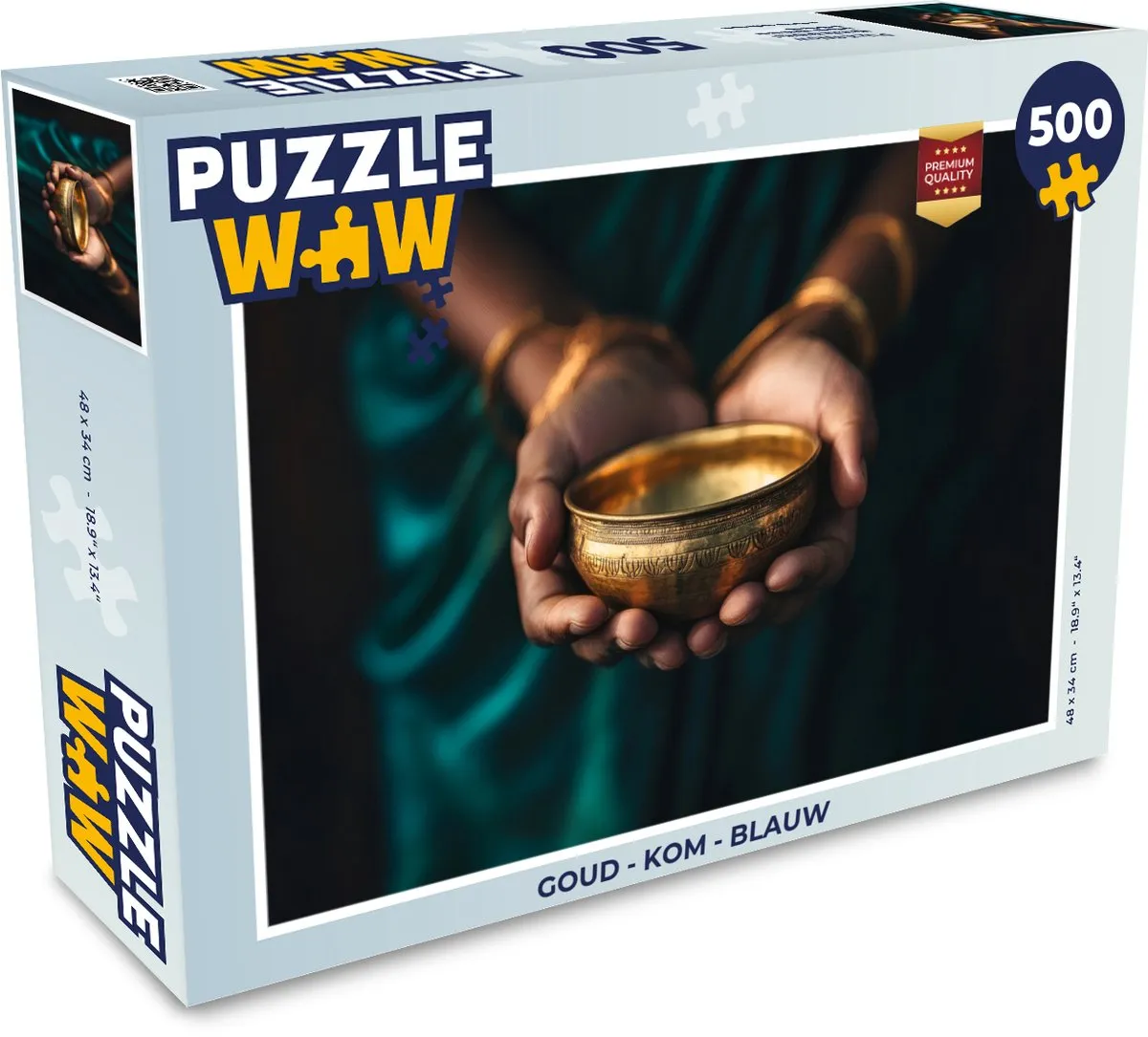 PuzzleWow Legpuzzel Goud - Kom 500 Stuks - 8721414229512
