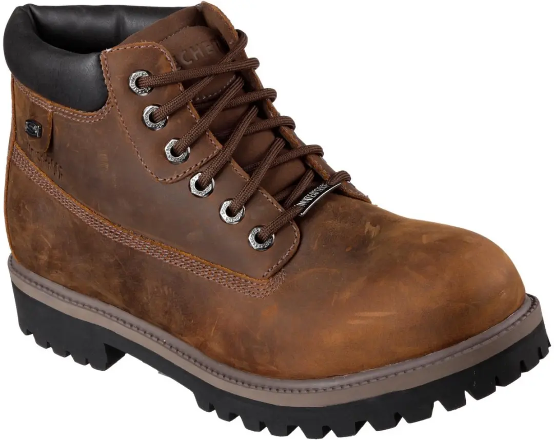 Herenwandelschoenen SKECHERS Sergeants Verdict 4442/CDB, Waterdicht Leer, Bruin,