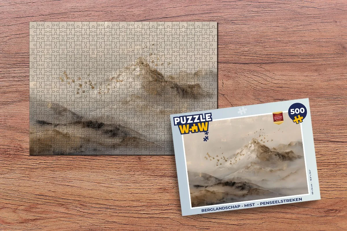 PuzzleWow Berglandschap Legpuzzel 500 Stuks - Vogels