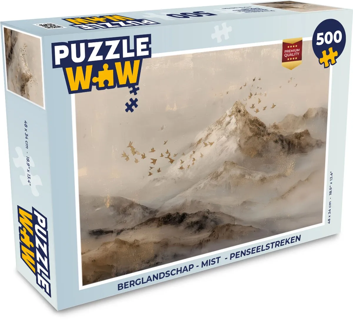 PuzzleWow Berglandschap Legpuzzel 500 Stuks - Vogels