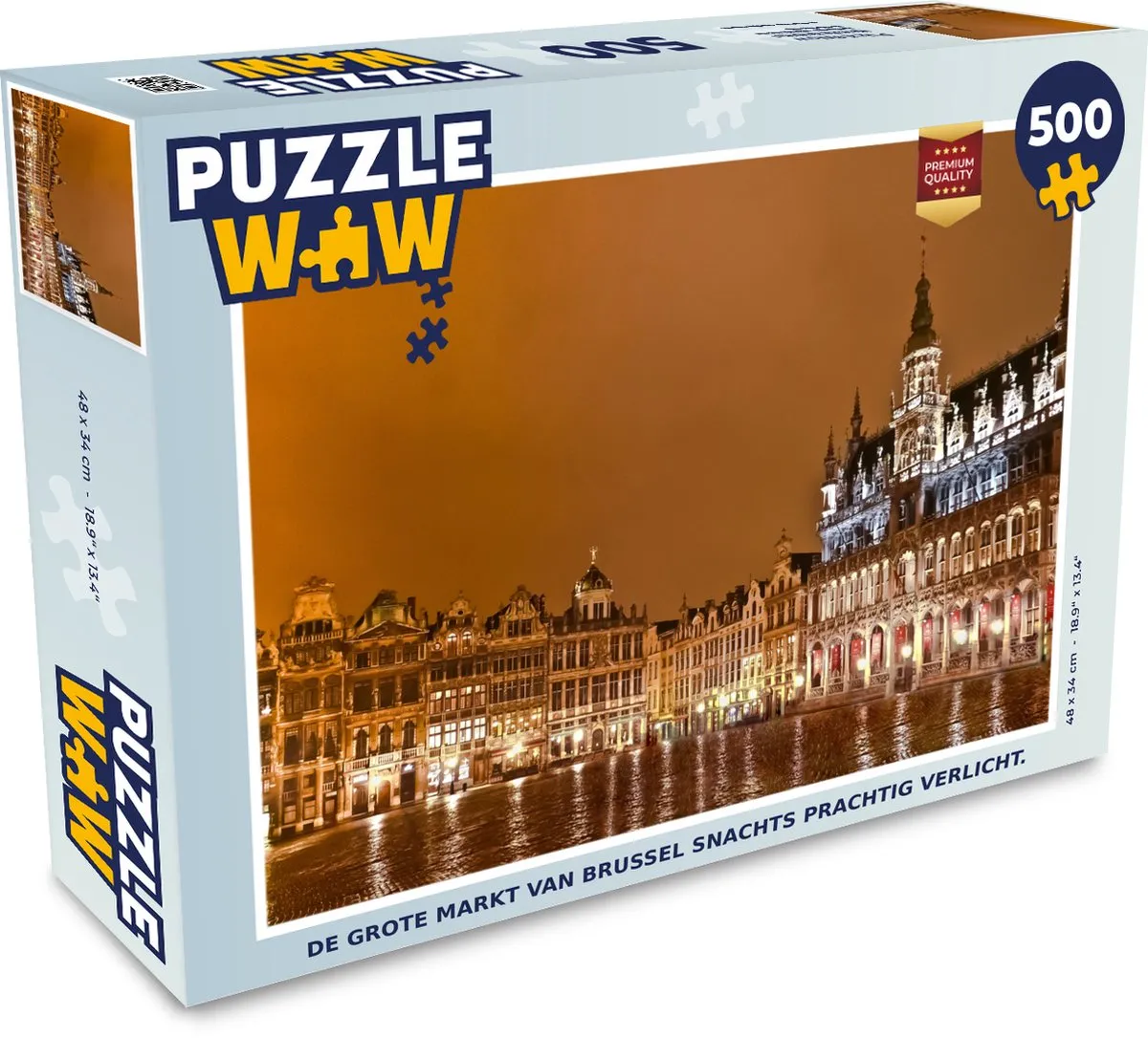 PuzzleWow Legpuzzel De Grote Markt van Brussel 500 Stuks