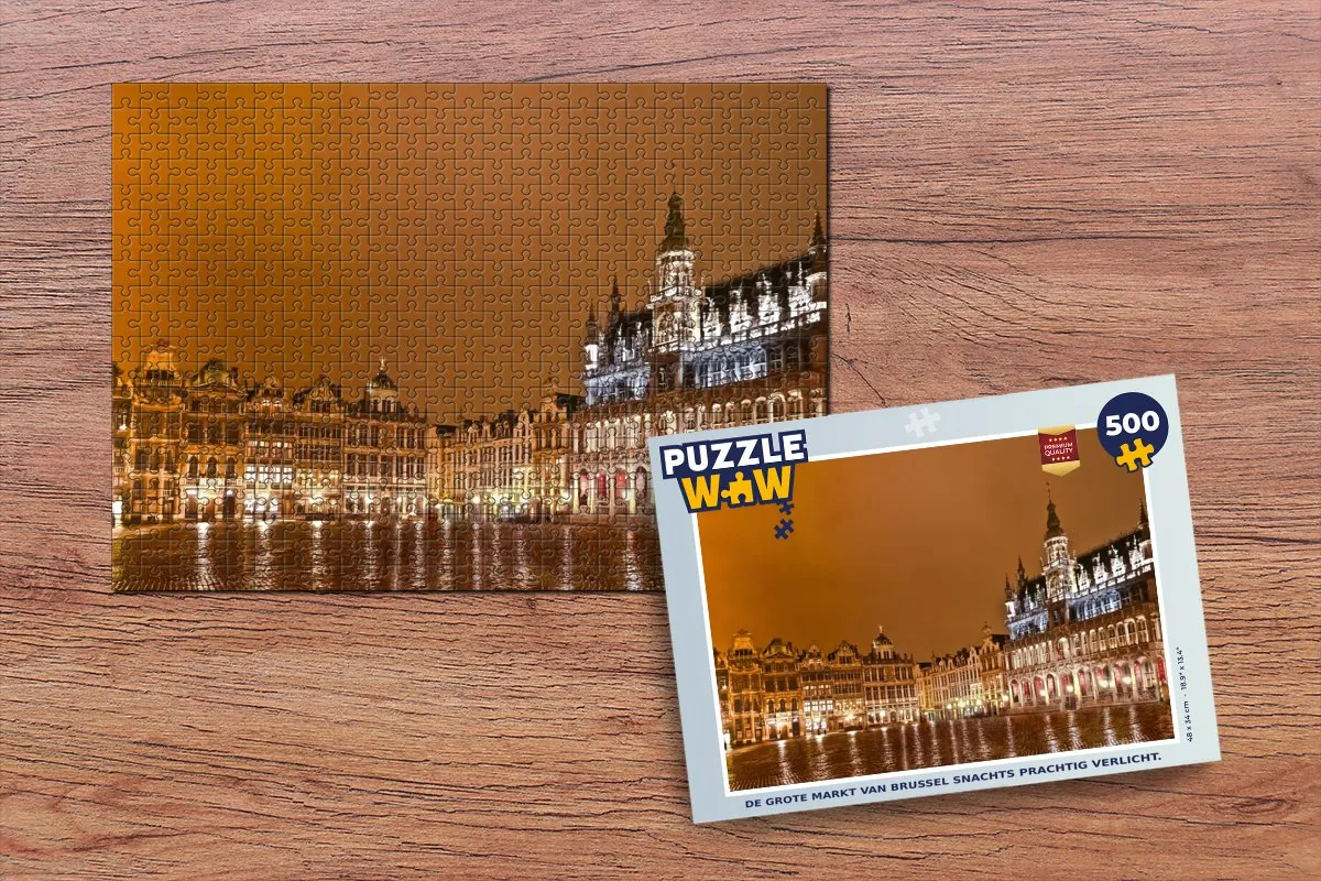 PuzzleWow Legpuzzel De Grote Markt van Brussel 500 Stuks - Multicolor