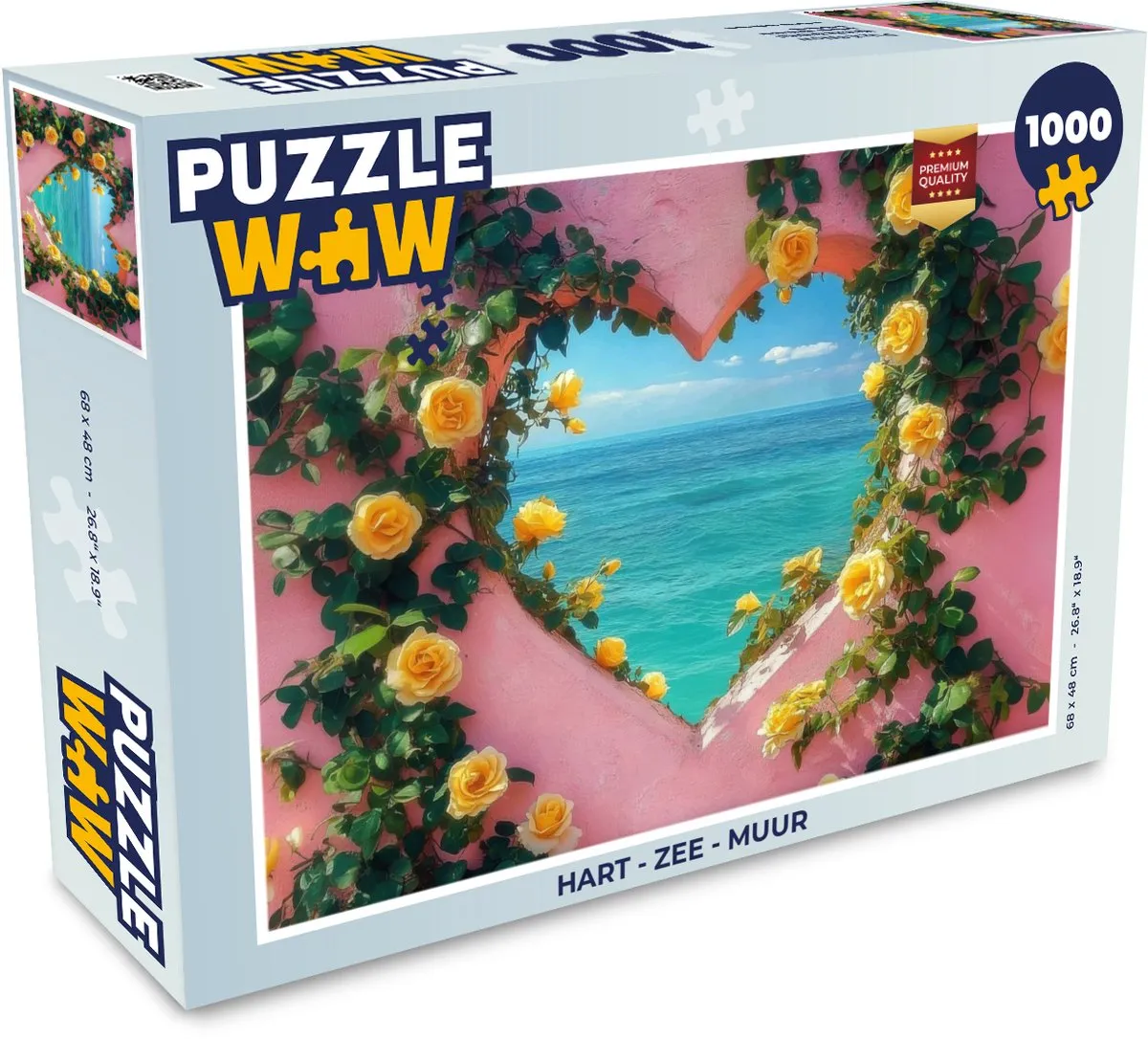 PuzzleWow Hart Zee Muur Legpuzzel 1000 Stuks