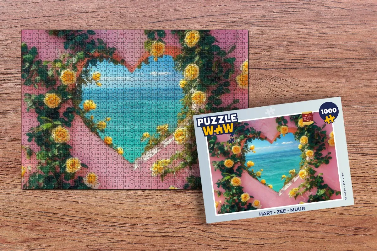 PuzzleWow Hart Zee Muur Legpuzzel 1000 Stuks - Doorkijk